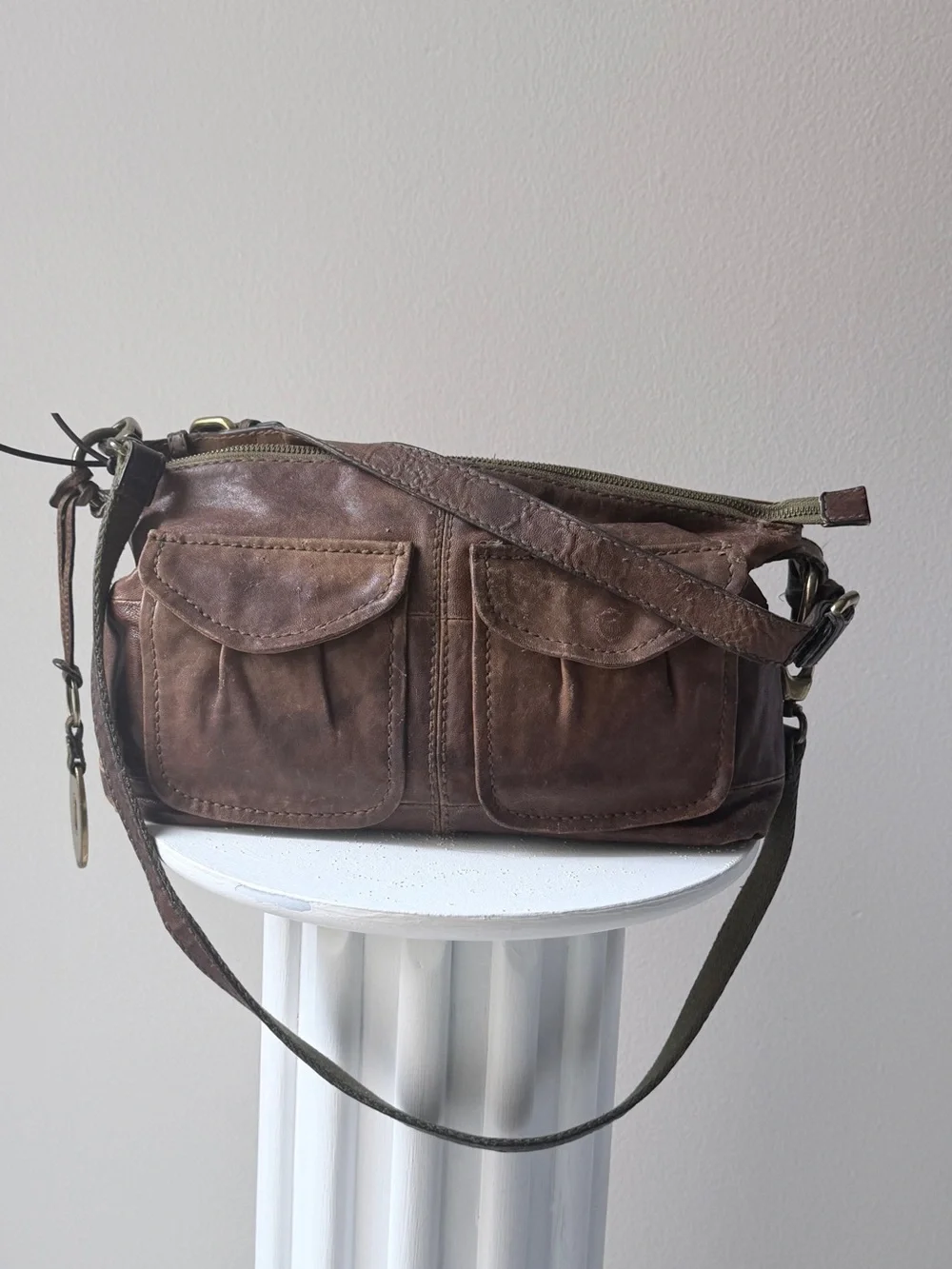 Hyper Distressed Fossil Vintage Bag.